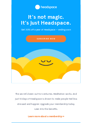 Headspace - Just this week: 30% off Headspace