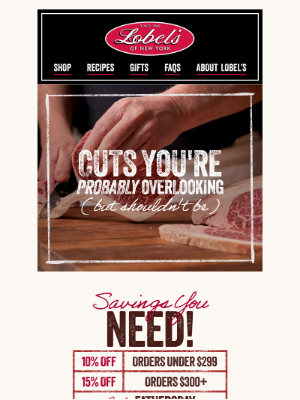 Lobel’s - Tiered Savings Are Here: Up to 15% Off! 🔥