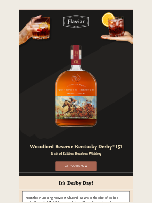 It’s Derby Day — Celebrate with the rich flavors of Woodford Reserve.