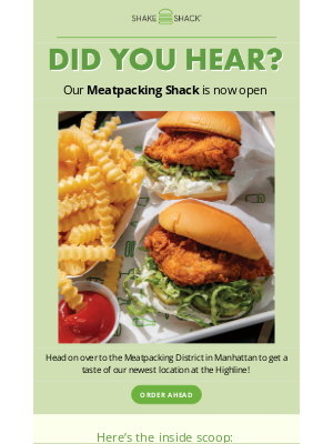 Shake Shack - Hey, NYC 🗽 Our Meatpacking Shack is now open!