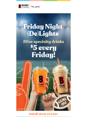 Biggby Coffee - Fridays Are Looking Bright!💡🏈