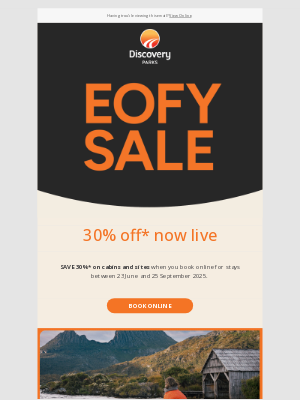 Discovery Parks (AU) - 30% OFF SALE NOW LIVE