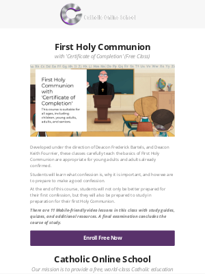 Your Catholic Voice Foundation - Our free First Holy Communion online class