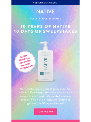 Native - 10 DAYS OF SWEEPSTAKES🍰