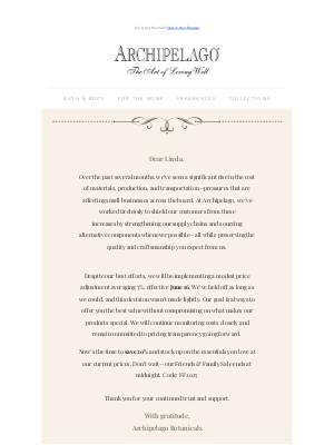 Archipelago Botanicals - An Important Update from Archipelago