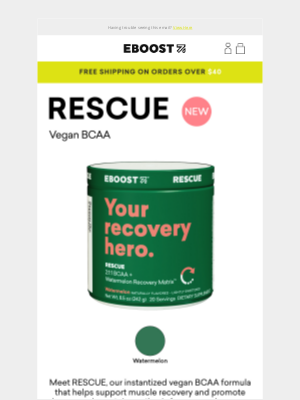 EBOOST - NEW! RESCUE Vegan BCAA (Offer Inside)