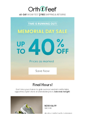 Orthofeet - Last Chance for Up to 40% Off! ⏰
