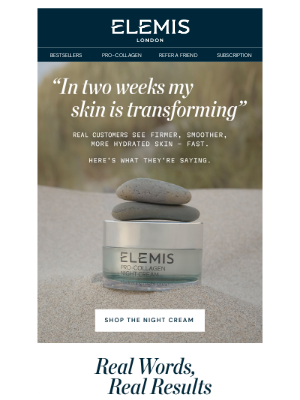 ELEMIS - “I'm Seeing Overall Firmness, & Fine Lines Disappearing”