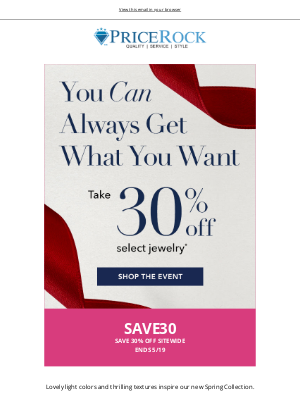 pricerock - Time to Shine: Extra 30% Off Jewelry