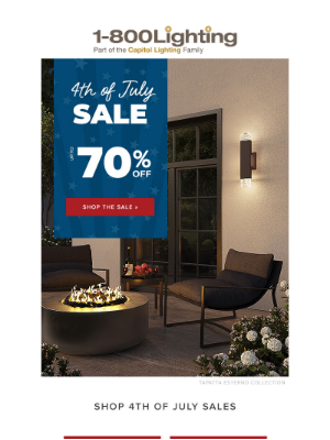 Capitol Lighting's 1800lighting - Cue the Fireworks! 🌟 70% OFF this July 4th