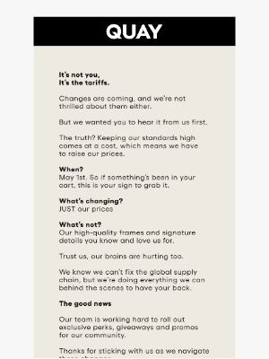 Quay Australia - HEY, LET’S TALK
