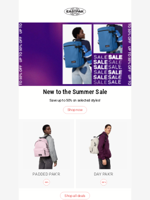 Eastpak - New to the SUMMER SALE | Up to 50% off!