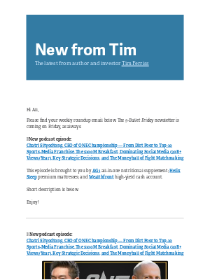 Tim Ferriss - New from Tim — 