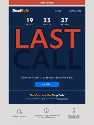 SimpliSafe - Now or never - your Memorial Day offer is ending