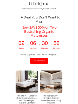 lifekindorganicmattresses - 🚨 SAVE 50% Mattress SALE