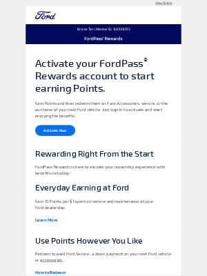 Ford Motor Company - Donna, activate your account today.