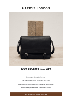 Harry's of London - Special Accessories Sale - 50% Off