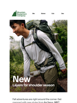 MEC (Canada) - New clothing from MEC Label, Arc’teryx, Brooks and more