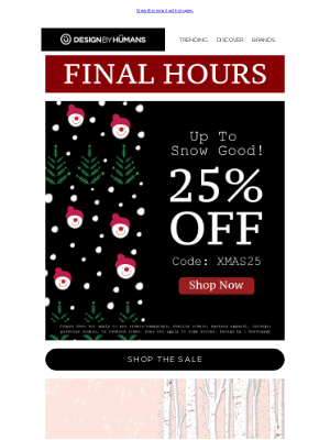 DesignByHumans - Did Santa Forget Your Gift?! 25% Off. 🎅