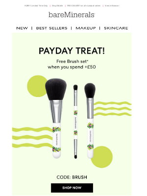 Bare Minerals (UK) - Payday Treat: FREE Brush Set ✨