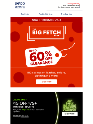 Petco - Up to 60% OFF clearance event!