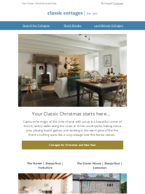 Classic Cottages - Cottages for Christmas ✨