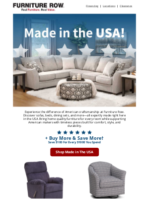 Furniture Row - Incredible pieces made in the USA!