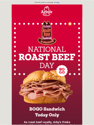 Arby's - National Roast Beef Day = BOGO 🚨