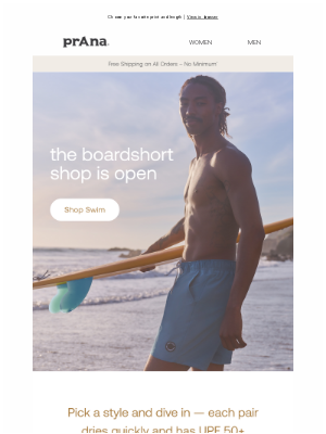 prAna - The Boardshort Shop Is Open