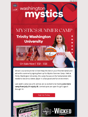 Washington Wizards - Sign Up for Mystics Summer Camp