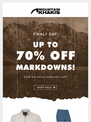 Mountain Khakis - FINAL MOMENTS - Up To 70% Off Markdowns