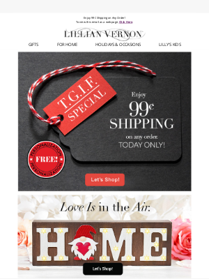 Lillian Vernon - TGIF! 99¢ Shipping, Today Only!