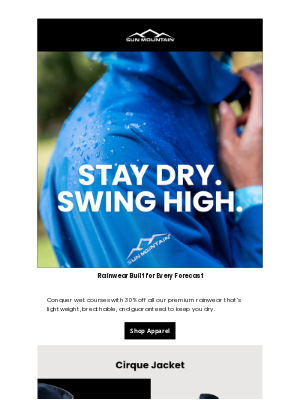 Sun Mountain Sports - Dry January? Meet Gear That Keeps You Covered.