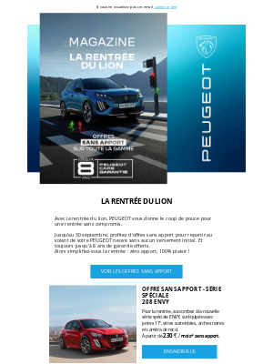 Peugeot (France) - La rentrée du Lion : le coup de pouce PEUGEOT