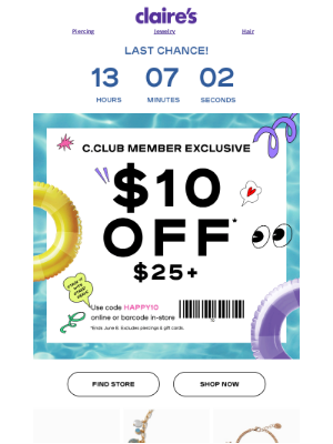 Claire's - How Does $10 Off Sound!?