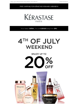 Kérastase - Start the 4th of July weekend off with 20% off!