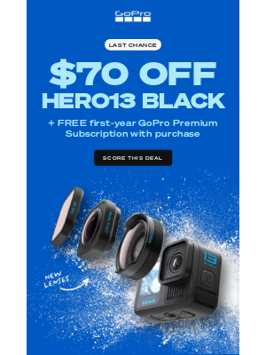 GoPro - Act Fast: $70 Off HERO13 Black Ends Soon!