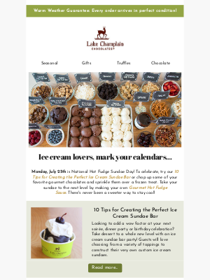 Lake Champlain Chocolates - The sweetest way to stay cool!