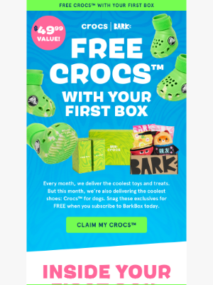 BarkBox - Free Crocs? Yup. They’re Back.