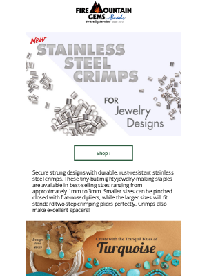 Fire Mountain Gems and Beads - NEW Stainless Steel Crimps - Durable and Versatile