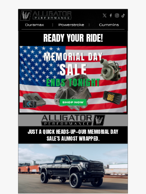 Alligator Performance - Final Hours: Memorial Day Deals Ending Soon
