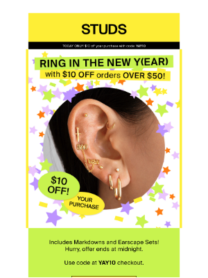 Studs - $10 OFF to kick off the new y(ear) 🥳