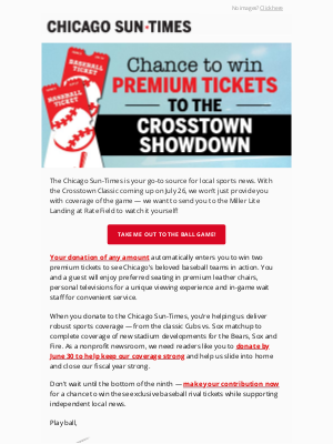 Chicago Sun-Times - Home run! Win two premium tickets to see baseball between hometown rivals