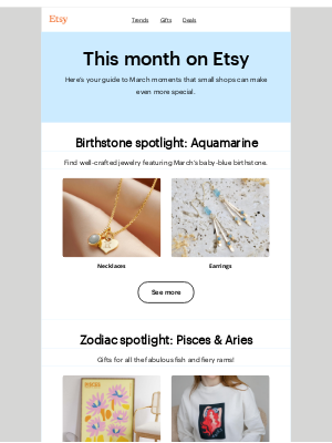 Etsy - The March must-haves