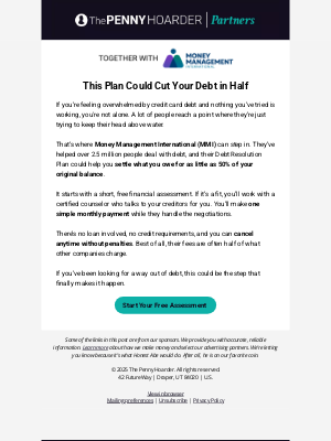 The Penny Hoarder - Settle debt for ~50% of what you owe