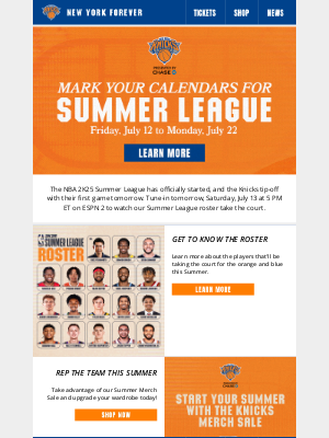 New York Knicks - Catch the Knicks in action at Summer League