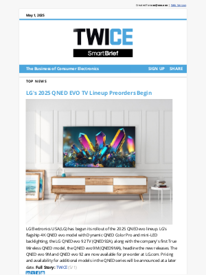 Twice - LG's 2025 QNED EVO TV Lineup Preorders Begin