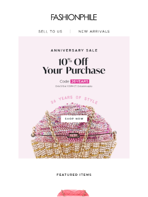 FASHIONPHILE - 🧁 ANNIVERSARY SALE