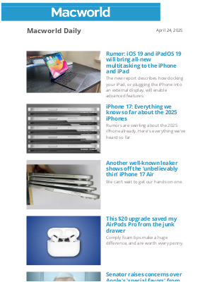 Macworld - Rumor: iOS 19 and iPadOS 19 will bring all-new multitasking to the iPhone and iPad