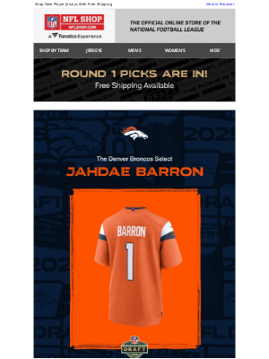 NFLshop - First Round Picks Are In... Now Get The Gear!